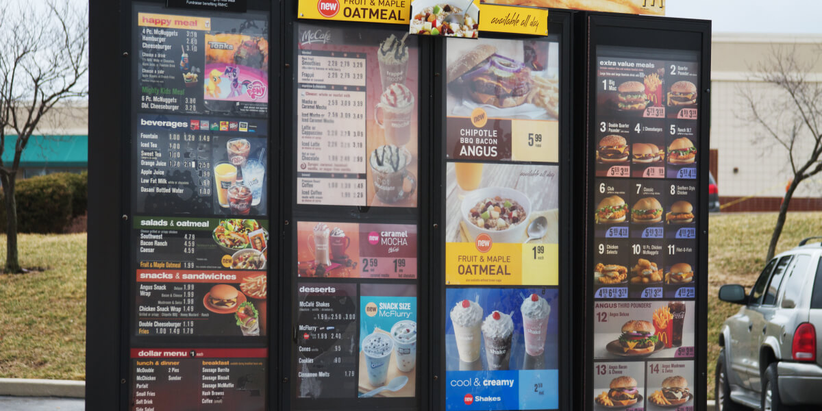 drive thru digital menu boards