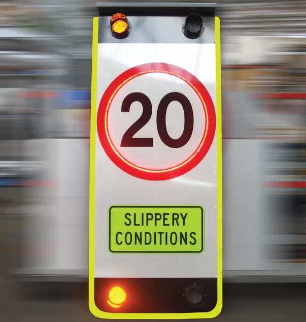 our mining speed notification signs